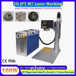 100W 3D JPT MOPA M7 Fiber Laser Marking Machine Curved Surface Relife Engraving