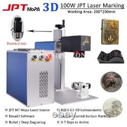 100W 3D JPT MOPA M7 Fiber Laser Marking Machine Curved Surface Relife Engraving