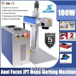 100W AutoFocus JPT M7 Mopa Fiber Laser Marking Machine Engraving Maker