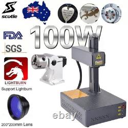 100W Auto Focus JPT M7 Mopa 110110mm Fiber Laser Marking Machine Metal Engraver