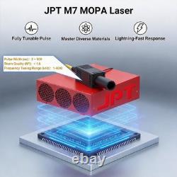 100W Auto Focus JPT M7 Mopa 110110mm Fiber Laser Marking Machine Metal Engraver