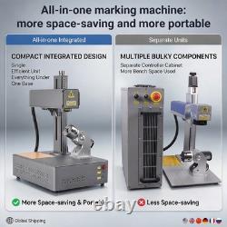 100W Auto Focus JPT M7 Mopa 110110mm Fiber Laser Marking Machine Metal Engraver