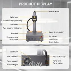 100W Auto Focus JPT M7 Mopa 110110mm Fiber Laser Marking Machine Metal Engraver