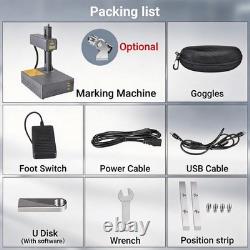 100W Auto Focus JPT M7 Mopa 110110mm Fiber Laser Marking Machine Metal Engraver