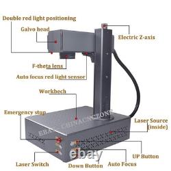 100W Auto Focus JPT Mopa Fiber Laser Marking Machine Color Engraver &Rotary Axis