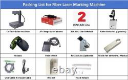 100W Auto Focus JPT Mopa Fiber Laser Marking Machine Color Engraver &Rotary Axis