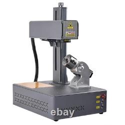 100W Auto Focus JPT Mopa Fiber Laser Marking Machine Color Engraver &Rotary Axis