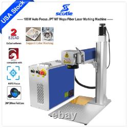 100W Auto Focus JPT Mopa Fiber Laser Marking Machine Support Lightburn