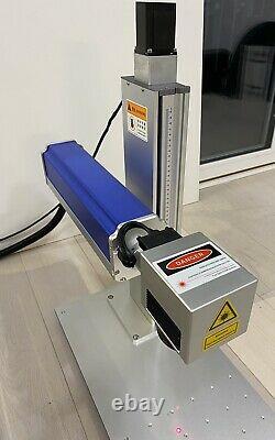100W Fiber Laser Marking Engraving Machine, MOPA JPT M7, Rotary # 125, ZBTK Galvo