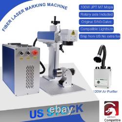 100W JPT M7 Mopa 200200 Fiber Laser Marking Machine Color Marking Lightburn US