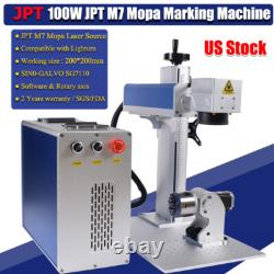 100W JPT M7 Mopa 200200 Fiber Laser Marking Machine Color Marking Lightburn US
