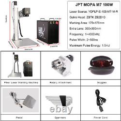 100W JPT MOPA M7 Fiber Laser Engraver Laser Marking Machine With D80 Rotary Axis