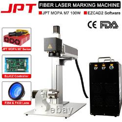 100W JPT MOPA M7 Fiber Laser Marking Machine D80Rotary Metal Steel Color Marking