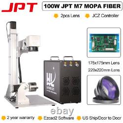 100W JPT MOPA M7 Fiber Laser Marking Machine Rotary Metal Steel Color Marking
