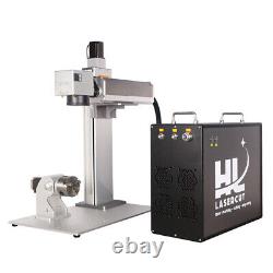 100W JPT MOPA M7 Fiber Laser Marking Machine Rotary Metal Steel Color Marking