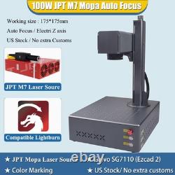 100W JPT Mopa Fiber Laser Engraver Machine Auto Focus Marking Color Marker US