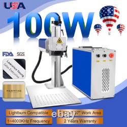 100W JPT Mopa Fiber Laser Marking Machine Rotary Metal Steel Printing Rotary US