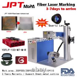 100W JPT Mopa M7 Fiber Laser Marking Machine Rotary Metal Steel Marking BJJCZ US