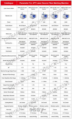 100W JPT Mopa M7 Fiber Laser Marking Machine Rotary Metal Steel Marking BJJCZ US