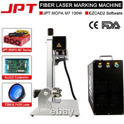 100W MOPA JPT M7 Fiber Laser Engraver Laser Marking Machine with D80 Rotary Axis