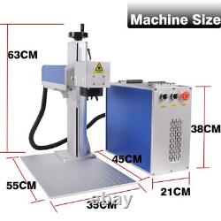 100W Mopa Fiber Laser Marking Machine Rotary Metal Engraving Remove Rust US