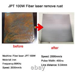 100W Mopa Fiber Laser Marking Machine Rotary Metal Engraving Remove Rust US