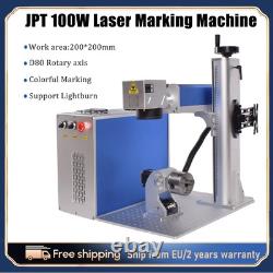 100W Mopa M7 Fiber Laser Marking Cutting Machine Ezcad2 with Rotary Mark Color