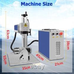 100W Mopa M7 Fiber Laser Marking Cutting Machine Ezcad2 with Rotary Mark Color