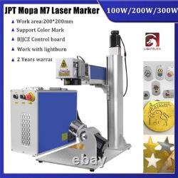 100With200With300W JPT M7 Mopa Fiber Laser Marking Machine Autofocus &Rotary Axis US