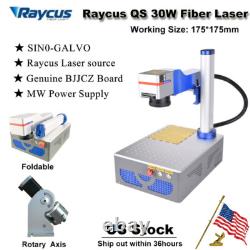 1064nm 30W Raycus QS Fiber Laser Marking Machine 175175mm For Metal Rotation