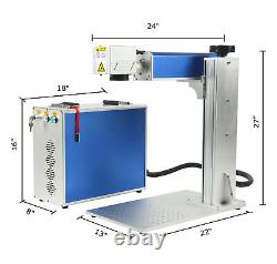 110V Laser Marking Machine 30W Fiber Laser Engraver with Rotary Axis US Stock
