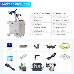 11.8x11.8 in. 50W Fiber Laser Marking Machine Metal Engraver with Rotary Axis