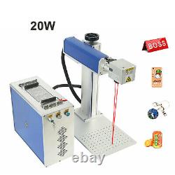 175x175MM 20W Fiber Laser Marking Engraving Machine Raycus with Rotary Axis