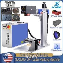 200W 3D JPT MOPA M7 Fiber Laser Marking Machine Curved Relief Deep Engraving US