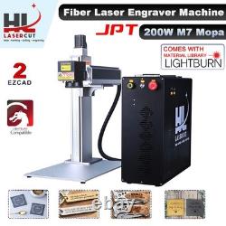 200W JPT Fiber Laser Engraver Laser Steel Gold Marking Machine Rotary US STOCK