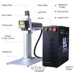 200W JPT Fiber Laser Engraver Laser Steel Gold Marking Machine Rotary US STOCK