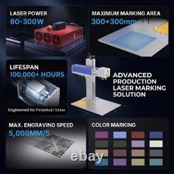 200W JPT Fiber Laser Marking Desktop Laser Engraver Compatible Lightburn US