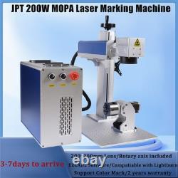 200W JPT M7 Mopa Fiber Laser Marking Machine Laser Engraver Ezcad2 & Rotary Axis