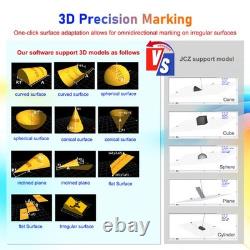 200W JPT MOPA 3D Fiber Laser Marking Machine Curved Relief Deep Engraving Marker