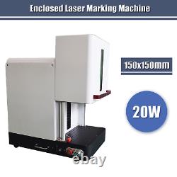 20W 150x150mm Fiber Laser Engraving Machine Laser Marking Machine with Enclosure