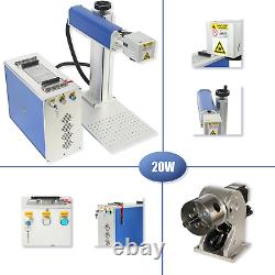 20W Fiber Laser Marking Machine 150X150MM Engraving Machine & Rotary Axis