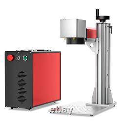 20W Fiber Laser Metal Marking 6.9x6.9 MOPA Metal Laser Engraver with Rotary Axis