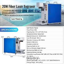 20W Raycus Fiber Laser Marking Machine 5.9x 5.9 For Metal Engraver Laser Focus