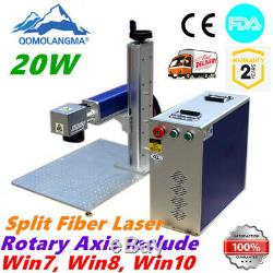 20W Split Fiber Laser Marking Machine, Raycus Laser + Rotation Axis, FDA