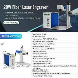 20 Watt 7.9x 7.9 Raycus Fiber Laser Marking Metal Laser Engraver Cutter Split
