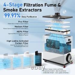 210W Fume Extractor Air Purifier for Fiber Laser Marking Engraver Machine 110V