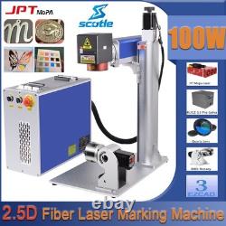 2.5D 100W JPT Mopa Fiber Laser Marking Machine Metal Deep Relief Engraver EZCAD3