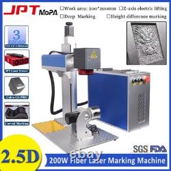 2.5D 200W JPT M7 Mopa Fiber Laser Engraving Marking Machines EZCAD3 Relief Mark