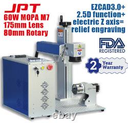 2.5D 60W MOPA JPT M7 Fiber Laser Engraver Laser Marking Machine Relief Engraving