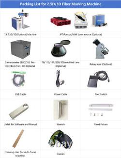 2.5D Mopa 100W Fiber Laser Engraver Marker Cutting Machine EZCAD3 Electric Z